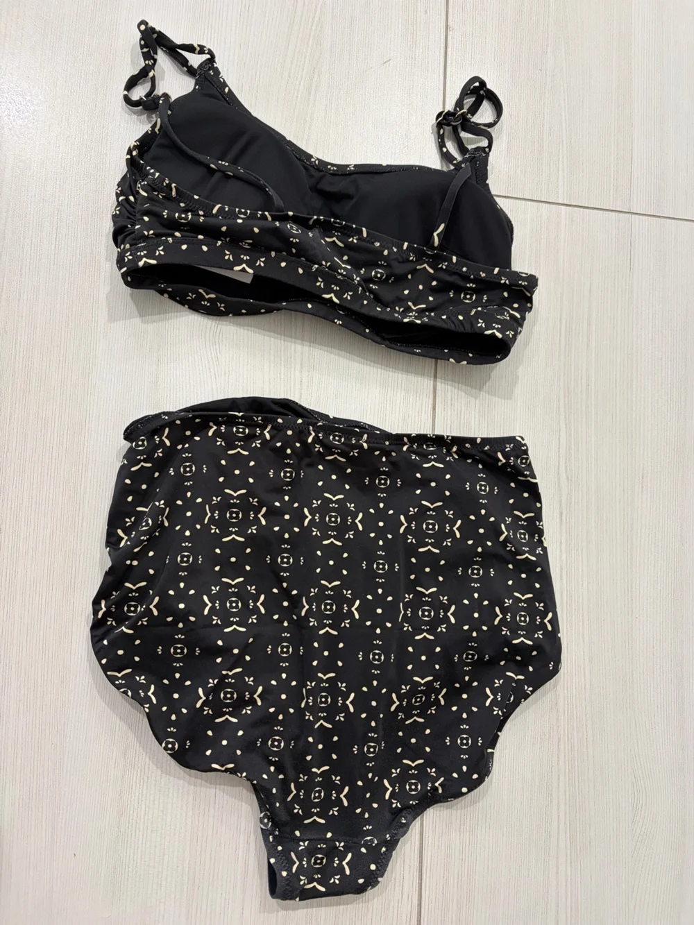 A Pea in the Pod Maternity Black Floral-Print High-Waist Bikini XS